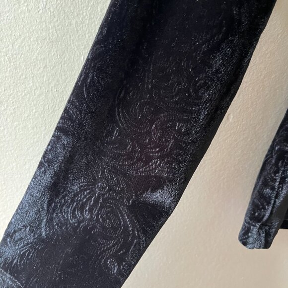 Willi Smith Sz S Black Velvet V Neck Long Sleeve Pullover Blouse Top. - Picture 3 of 5